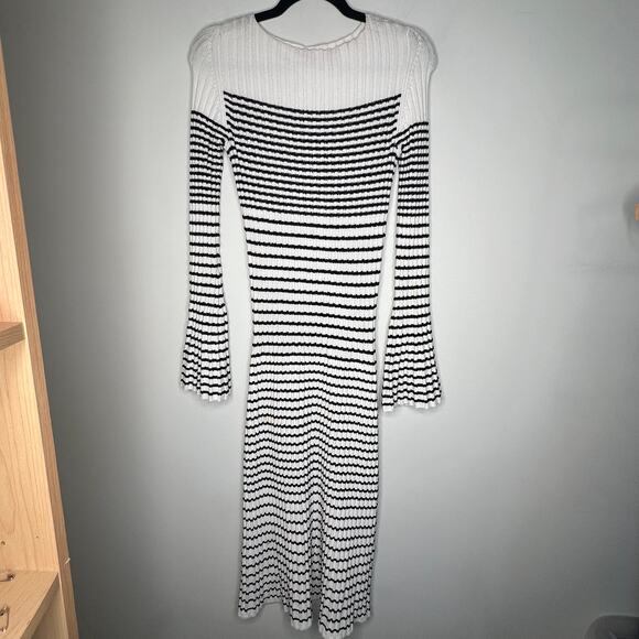 Proenza Schouler Stripe Bell Sleeve Midi Dress XS - Picture 2 of 6
